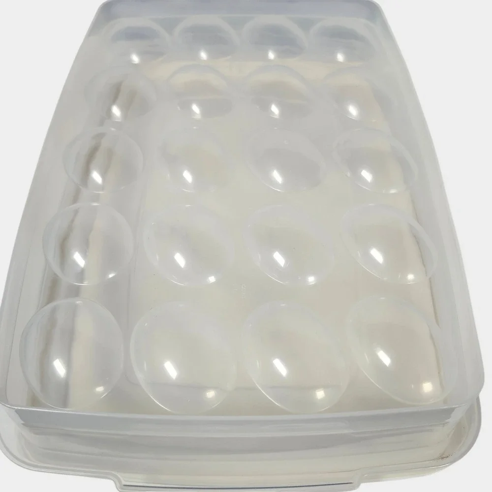 Rubbermaid Servin Saver Deviled Egg Carrier Set of 2 Vintage Almond Clear‎ Lid 7